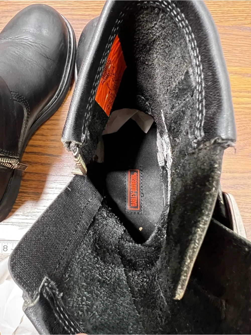 Harley-Davidson Black Leather Boots with Hog Embroidered design size Men’s 8
